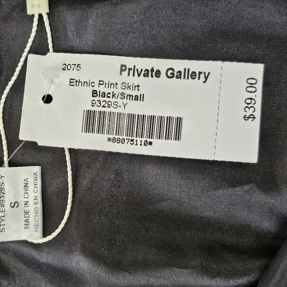 Esley Ethnic Pattern Woven Mini Skirt, black, white and multi color - Picture 5 of 7